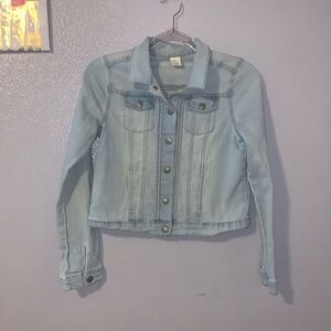 Crazy 8 light blue stretchy button down jean jacket